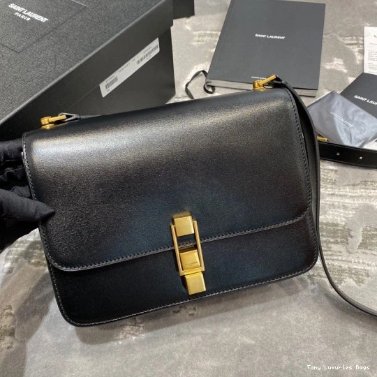 Tony Luxuries IN SMOOTH LOULOU CARRE YSL SATCHEL LEATHER 0822